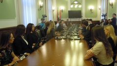 14 October 2014 The National Assembly Deputy Speaker in meeting with the students of the Belgrade Faculty of Law